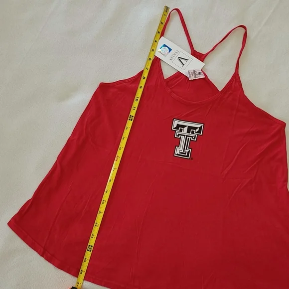 NEW Texas Tech Racerback Tank Top Spaghetti Strap Soft Graphic Logo women's Medm - Picture 8 of 9